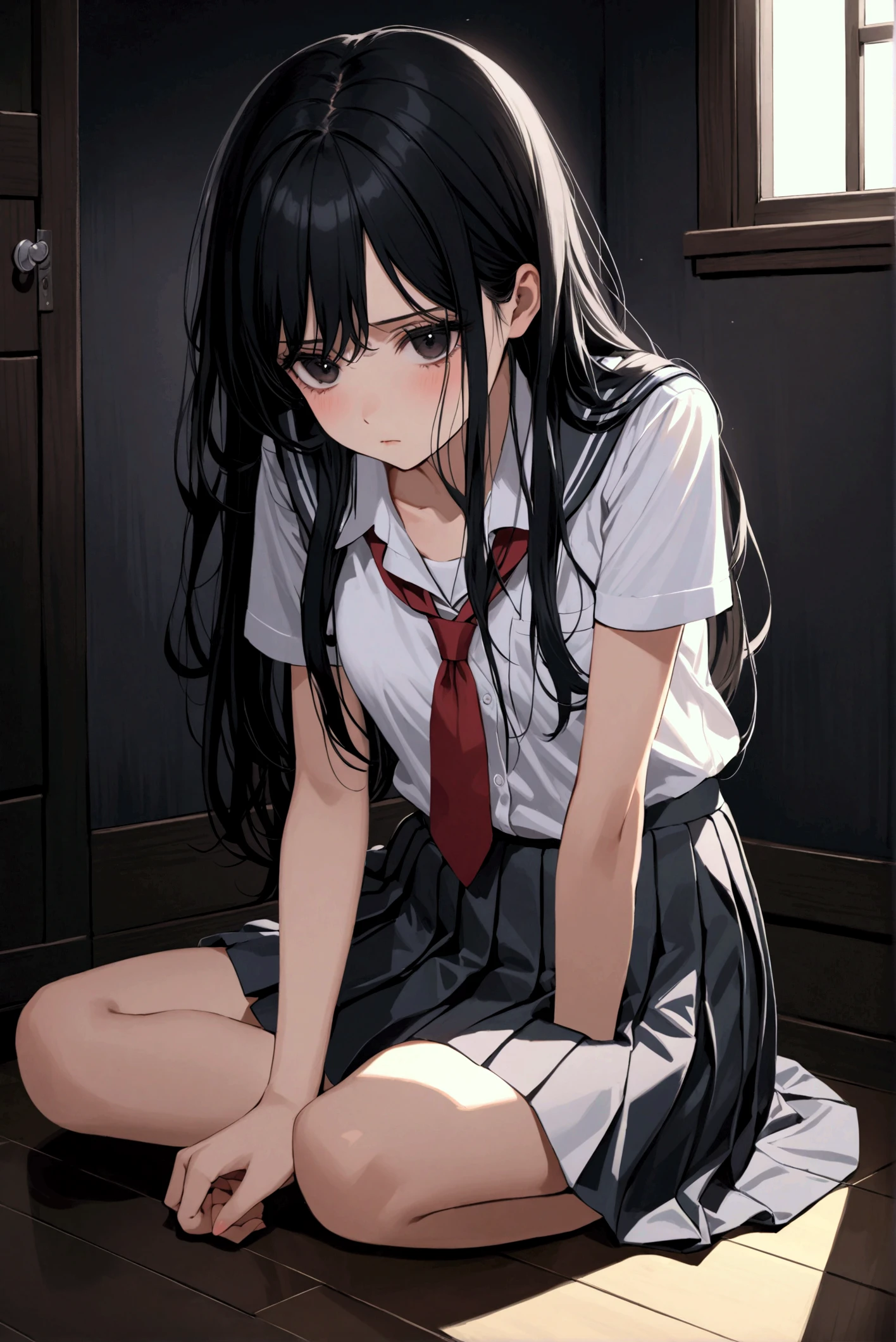 superfine illustration, Perfect Anatomy, Best Quality, Hires, amazing shading, Beautiful skin, 1 , nose blush, Saliva, Ecstasy,  Close eyes, ,School Uniforms ,  Full body, SEX, Yor, touches crotch, (Rubbing the crotch with your hands:1.2), Town:1.2, suggestive pose,spread legswide:1.8