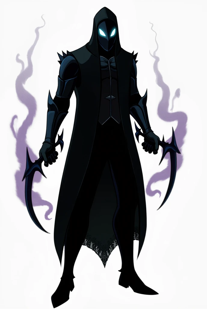  Phantom Prowler
- Description :  Phantom Prowler is a creature who masters the art of disappearing and moving silently ,  fused with shadows and darkness around him .  With the ability to teleport in shadows and manipulate illusions ,  Phantom Prowler is a nearly undetectable hunter ,  with the ability to attack from unexpected places . Dia dapat menciptakan  Shadow Blades  dari kegelapan murni,  who is extremely sharp and can penetrate almost any defense .  His main ability is Eclipse Hunt ,  where it can seep into shadows and track its targets without being detected,  makes him a very deadly killer .
-Rank :  A
Race :  Shadow Being
-Weapon :  Shadow Blades  ( A sword made of pure darkness , able to destroy physical defenses and slice through the opponent's body easily .)
 -Attributes :
D: 8/10
C : 9/ 10
P : 7/! 10
A : 10/10