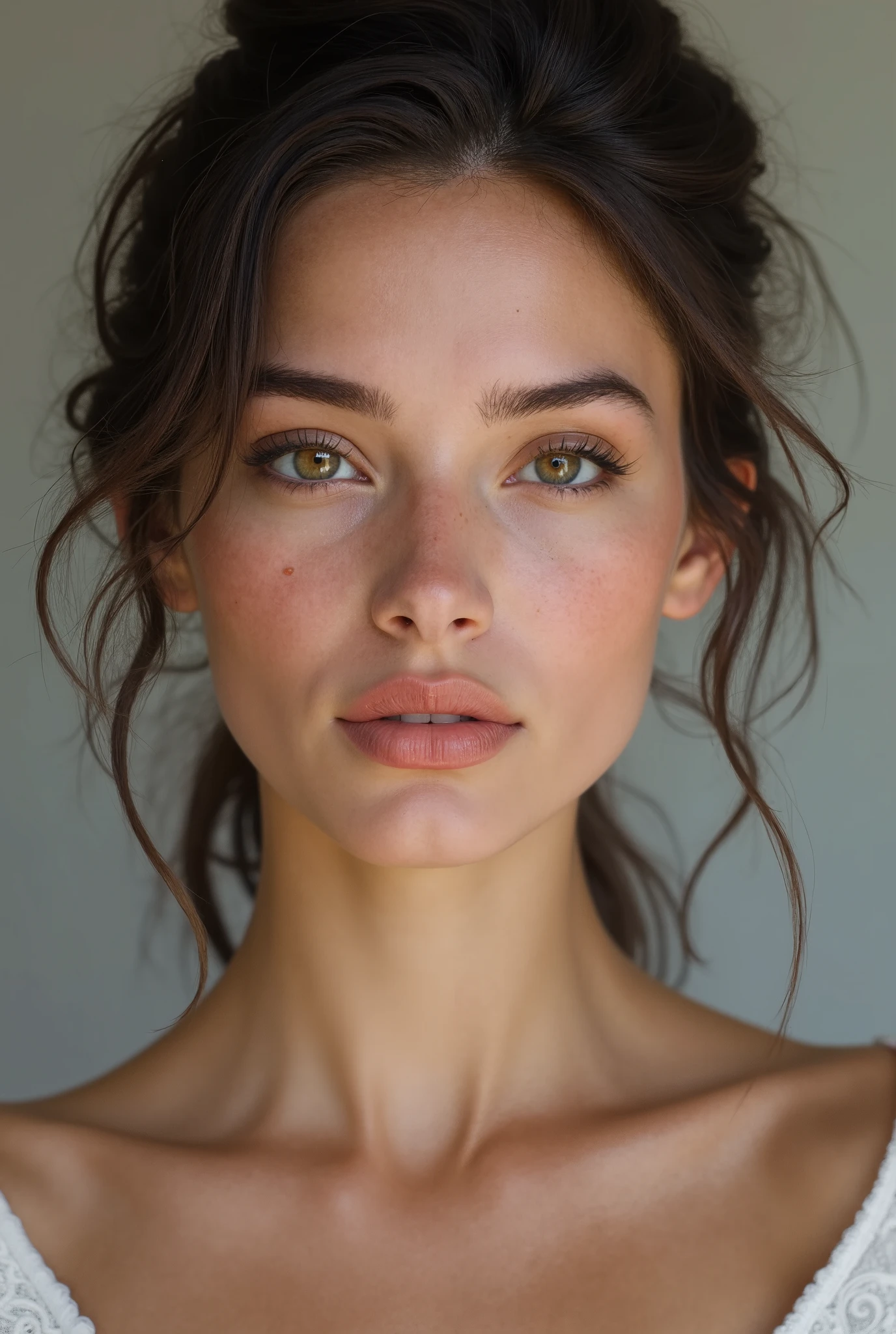 young beutiful american woman perfect face hyperrealistic