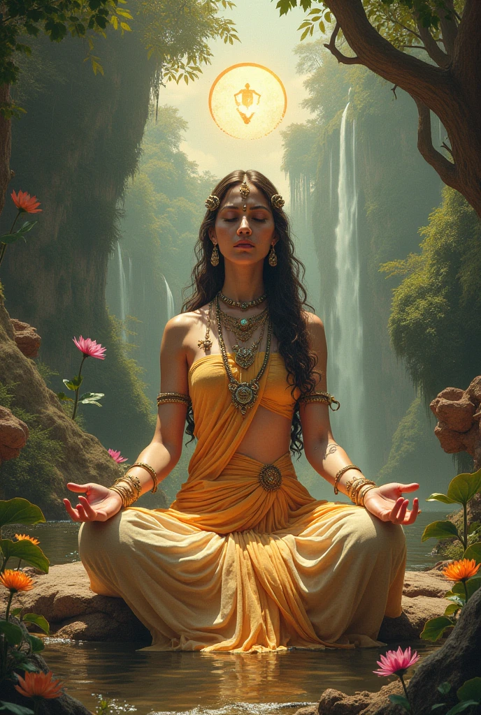 Maa parvati giving life to a made human body using mud and clay