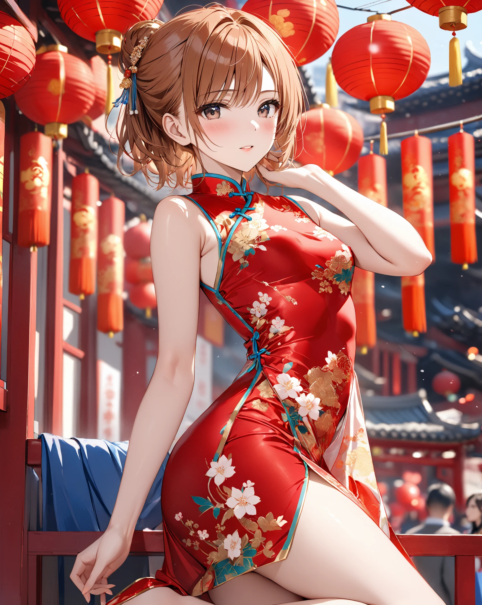 masterpiece, (watercolor:1.2) ,ultra-detailed,best quality,8K,illustration, beautiful face, (long auburn hair:1.2),1girl, looking at viewer, looking sideways, fresh smile,
<lora:add-detail-xl:1> <lora:china dress_XL_V1.0:1.2>( jyojifuku, china dress, skirt:1.2), (gold dress:1.3), (white floral dress:1.1), high contrast, (nighttime:1.1), moonlight:1.2