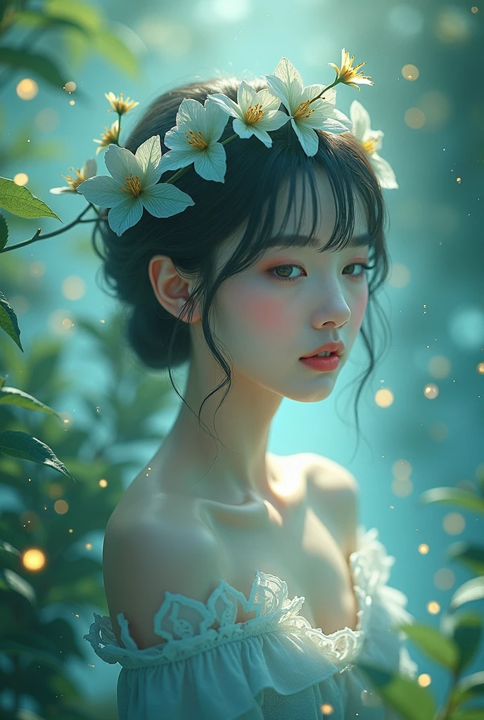 { NSFW | (((No clothes))) }, (Only face and flowers in composition), (masterpiece, Highest quality, beautiful and aesthetic), ((Ultra-detailed:1.35)), (Acutance:0.85), (Photorealsitic, HyperRealism:1.37), (colorful), (many colors:1.28), (((petals ))), ( Dazzling Self-Luminous floral background:1.4), (((Close-up girl))), (((Extremely detailed NOGIZAKA face variations))), All Faces surrounded by flowers, (Radiant PearlSkin, Elaborate detailed Eyes with sparkling highlights), (Space Filled with all flowers), { (Bodies covered with fresh flowers:1.28) | (Flower outfits made from fresh flowers) | (invisible body:1.4) }, (Flower Leis), (body:-1) .