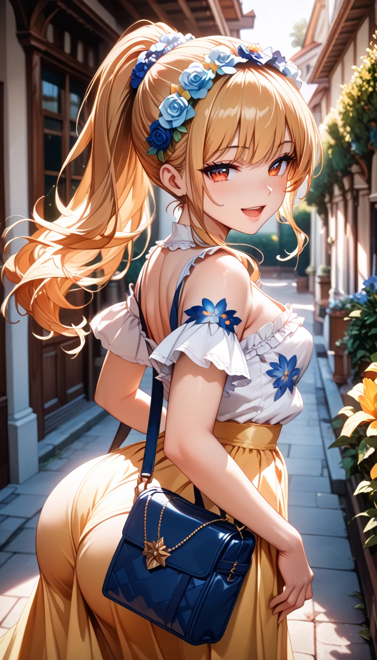 Have a cake、(masutepiece:1.3), (8K, Photorealistic, Raw photo, Best Quality: 1.4), Beautiful face, (Realistic face), Beautiful detailed eyes, (Realistic skin), Attractive, Intricate details,Golden ratio, 1 girl,Naughty smile, (rainbow hair:1.4),((Long twintails,Ribbon 1.4)),Blue butterfly apron(Blue Butterfly Hair Ornament 1.3)Dynamic Pose,Dynamic Angle,Intricate details, Hyper realistic、A smile、Smiling、Strong face、the morning sun、Luz Divina、Deities、Heaven、rainbows