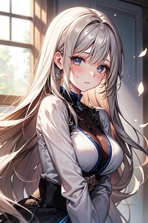 Alisa Mikhailovna Kujou、Silver Hair、Blue Eyes、Ahoge、girl、Small breasts、girl、Small breasts、Bright smile、Looks about ************、Petan Musume、He is short