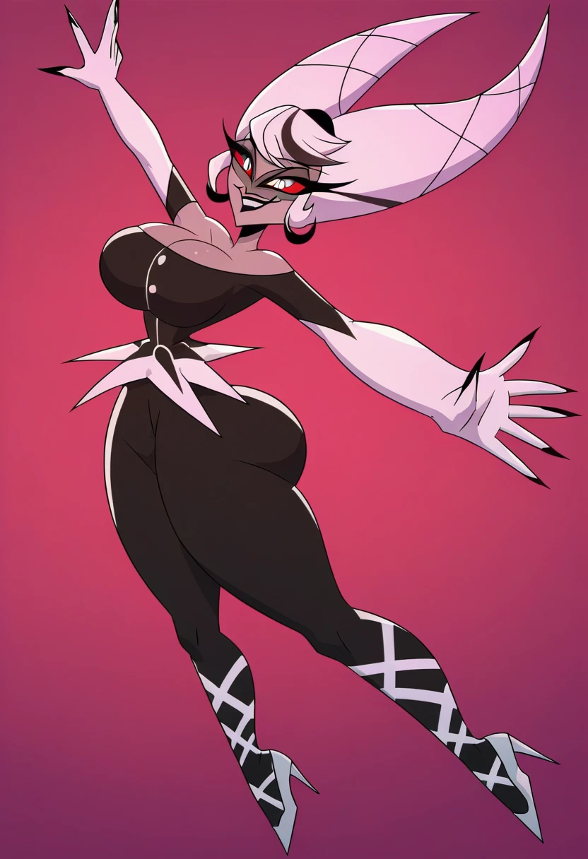 (Best quality: 1.0), (Super High Resolution: 1.0), extremely detailed character, detailed hands, half-dragon girl, horns, scales on the neck, scales on the shoulders, scales on the forearm, scales on the cheek, extremely detailed black dragon tail, extremely detailed hair, short hair, ((white hair)), ((black locks)), extremely detailed eyes, yellow eyes, dragon eyes, 2d, tomboy girl, anime art, ager,  full body, standing