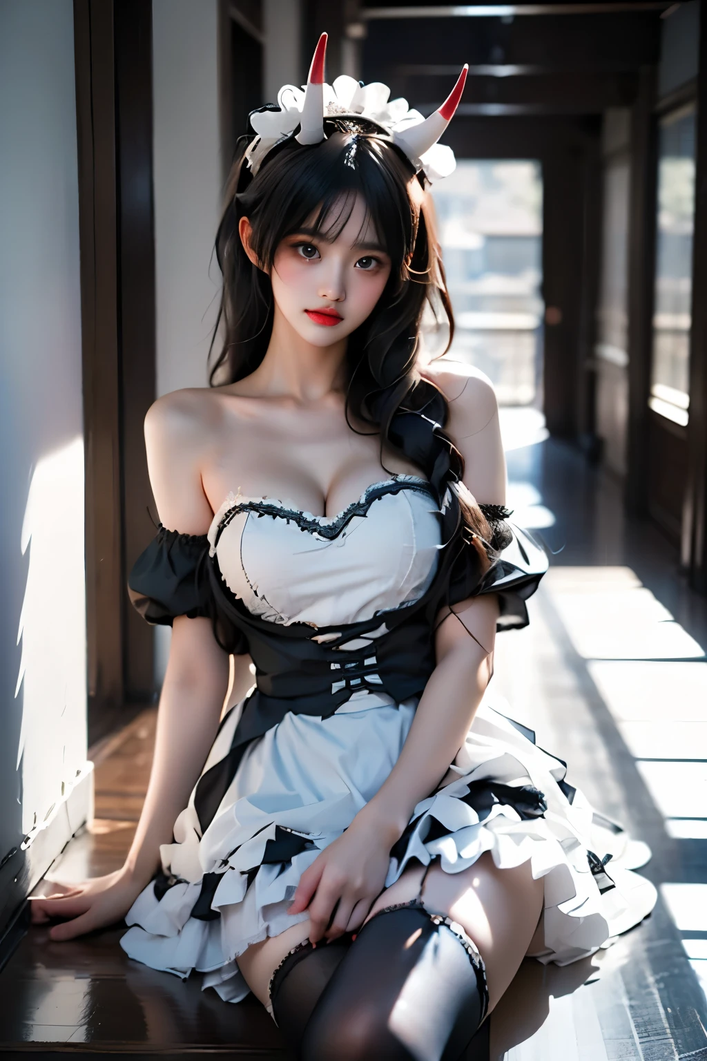(masterpiece, the best_quality, S上er detailed, 8k, Ultra-high resolution, perfection:1.shining eyes, shy, Blushed, Moist oily skin, Small breasts,Big Thighs,Skimpy, Facing the audience, Korean Goddess, Thick lips,Gorgeous Korean model, Beautiful young Korean woman, Thick lips,Duck mouth,18-year-old girl,Asian Girl,Portrait photography,Realistic Face,White skin,CG-like face,Beautiful Skin,reflection,sunlight,On the bed,Silk Bed,Shiny hair,Flowing Hair,Cowboy Shot,Cosplay((A beautiful girl dressed in a classic French maid outfit, with a frilly apron and headband, posing in a Victorian-style room))Spread your legs,Lift up your clothes to show your breasts,nakedの彼女,naked,((White liquid on the body,Lying down,Men and sex))