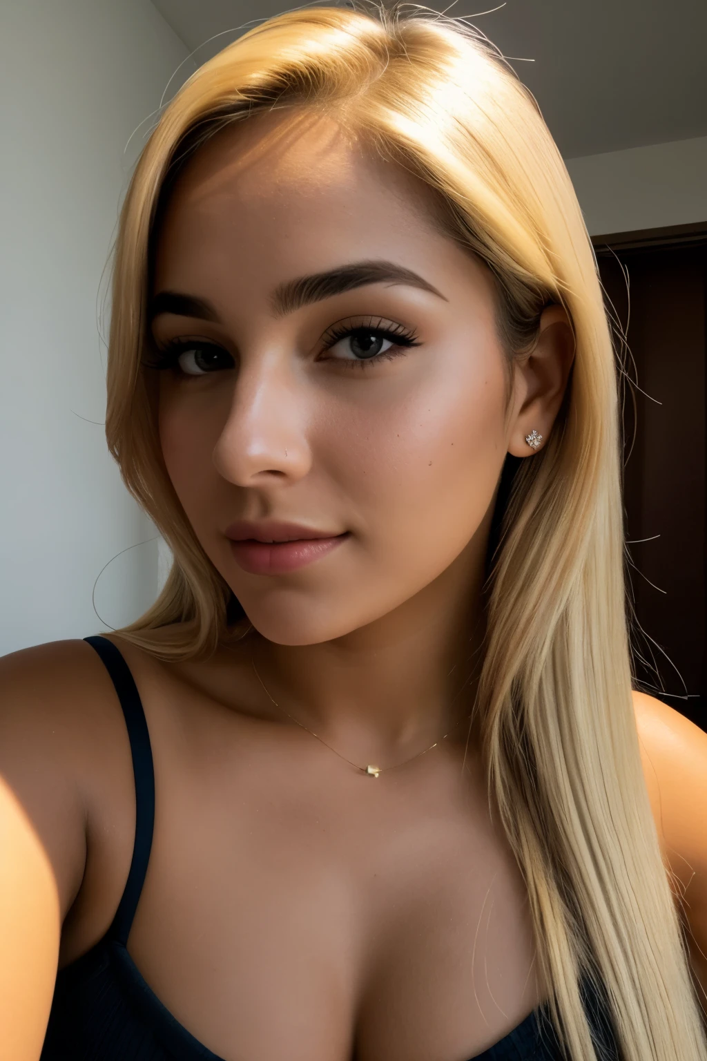 Women,mexican, 23 years, selfie, face, Blonde, whole body, fitness