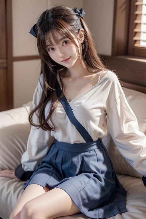 ((sfw: 1.4)), ((sfw, , ruffled skirt, 1 girl)), ultra high resolution, (real: 1.4), RAW photo, highest quality, (photorealistic), focus ,Soft light,((15 years old)),((Japanese)),(((Young face))),(Surface),(Depth of field),Masterpiece,(Photoreal),Woman,Bangs,( (1 girl)