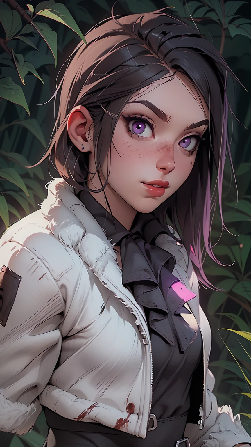 1 , yun jin lee personagem do jogo dead by daylight, Yun Jin Lee survivor ,  Dead by Daylight ultra accurate detailed, purple eyes,  brilliance,  masterpiece ,  best quality ,  Color correction, profile