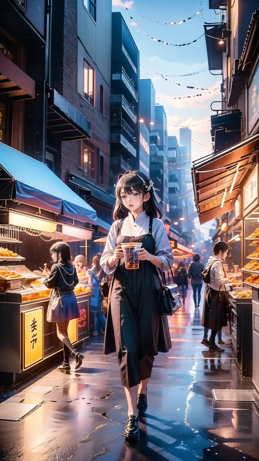  anime style、In 8K、32K、​masterpiece、、 super A high resolution、masterpiece,  top quality, sit on chairs to eat、Everyone eats at the food stall 、とてもたくさんpeople々、Japanese stalls 、Street food stalls/Street Food Stalls /Street food scene 、飲み歩くpeople々、屋台で食べるpeople々、 looking happy 、 enjoying alcohol、Very beautiful girl、Focusing on beautiful girls、、夜にフードマーケットで食事をするテーブルに座っているpeople々, with street Stoles, Stoles, Stole,  Shutterstock  ,  busy restaurants , Japanese Market, people々々 is eating, Lively市場,  are the best on Adobe Stock  , 外で is eatingpeople々々,  shopping mall food courts , people々々Lively , Lively sound of the market , Vivid atmosphere
