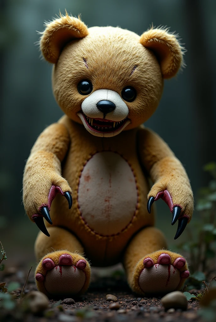 An horror zombified teddy bear