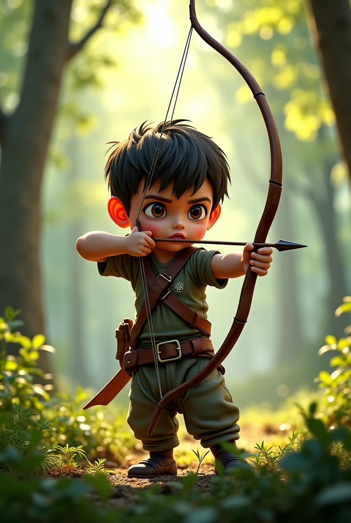 Boy with arrow bow