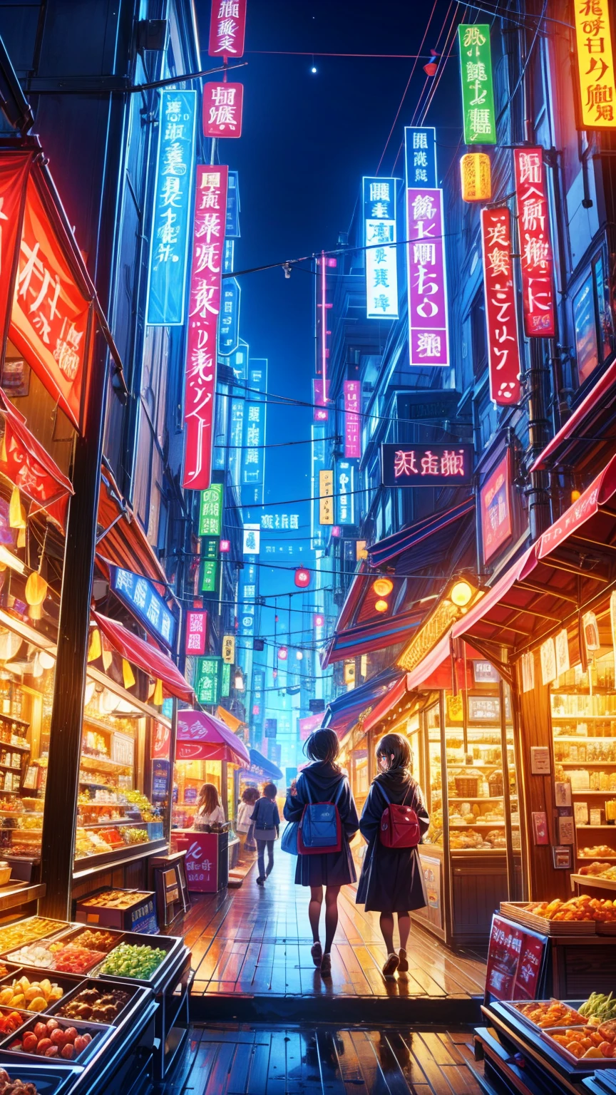  anime style、In 8K、32K、​masterpiece、、 super A high resolution、masterpiece,  top quality, sit on chairs to eat、Everyone eats at the food stall 、とてもたくさんpeople々、Japanese stalls 、Street food stalls/Street Food Stalls /Street food scene 、飲み歩くpeople々、屋台で食べるpeople々、 looking happy 、 enjoying alcohol、Very beautiful girl、Focusing on beautiful girls、、夜にフードマーケットで食事をするテーブルに座っているpeople々, with street Stoles, Stoles, Stole,  Shutterstock  ,  busy restaurants , Japanese Market, people々々 is eating, Lively市場,  are the best on Adobe Stock  , 外で is eatingpeople々々,  shopping mall food courts , people々々Lively , Lively sound of the market , Vivid atmosphere
