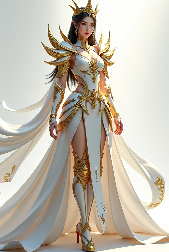 ((Masterpiece, best quality,edgQuality)),smiling,excited,full body, metallic chromed gold, golden chrome metal,
edgFD, a woman in a glowing dress,short skirt ,wearing edgFD, fantasy_dress
 