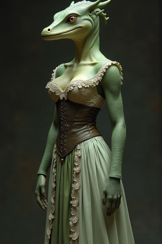 Cybernetic beautiful female goblin with thin dress organisms merge with ancient ruins, bridging the gap between past and future civilizations. Photorealistic.