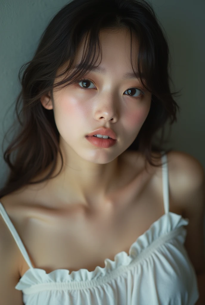 bangs,(Large Breasts:1.2),(Highest quality,masterpiece:1.2),one person,one person,alone,Fair skin,8k,Ultra-high resolution,Super detailed,Highest quality,Perfect lighting,flat light,super high quality,Ultra-high resolution,masterpiece,Realistic,Detailed face,Perfect Anatomy,Slender body、Young face、smile、Sweating、Flushed Cheeks、((Please show me your whole body))、((Please wear black maid clothes))、((Please clean up))、Beautiful feet、((Baby Face))、round face、((light makeup))、((Sweaty))、Small waist,(((maid, maid apron, Maid Headdress))),((Please lie on your back))、((lie in bed、Lying on your back))、Ecstatic expression