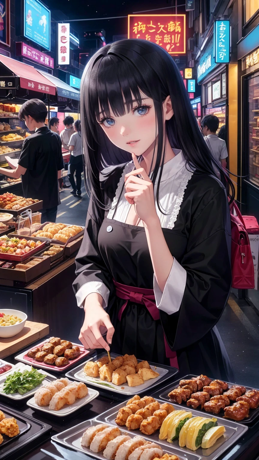  anime style、In 8K、32K、​masterpiece、、 super A high resolution、masterpiece,  top quality, sit on chairs to eat、Everyone eats at the food stall 、とてもたくさんpeople々、Japanese stalls 、Street food stalls/Street Food Stalls /Street food scene 、飲み歩くpeople々、屋台で食べるpeople々、 looking happy 、 enjoying alcohol、Very beautiful girl、Focusing on beautiful girls、、夜にフードマーケットで食事をするテーブルに座っているpeople々, with street Stoles, Stoles, Stole,  Shutterstock  ,  busy restaurants , Japanese Market, people々々 is eating, Lively市場,  are the best on Adobe Stock  , 外で is eatingpeople々々,  shopping mall food courts , people々々Lively , Lively sound of the market , Vivid atmosphere
