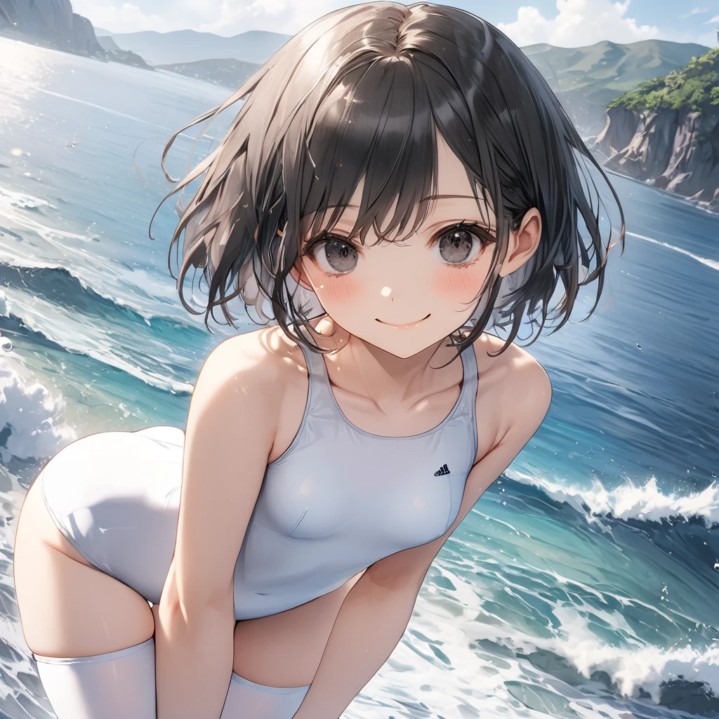 score_9, score_8_up, score_7_up, source_anime, best quality, masterpiece, official art, absurdres, highres, ultra-detailed,waifu2x,Collection: Slice of Life,break,1girl, tomboy, dark-skinned female, short hair, low ponytail, small breasts, beautiful detailed eyes, swimsuit, sweat, open mouth, (yawn:0.3), sleepily, swimming, outdoors, wind, break,(clear line illustration:1.2),very high resolution, very aesthetic, super detailed skin, Best sexual lighting powered by famous artist, 8k,cute picture,beauty illustration,photoshop_(medium),,(Detailed Lighting),best anime 8k konachan wallpaper, pixiv contest winner,