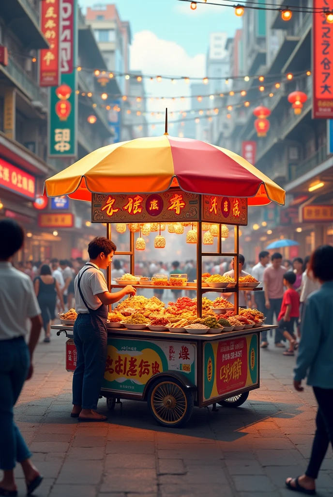 Street Food car in a busy Asian Street