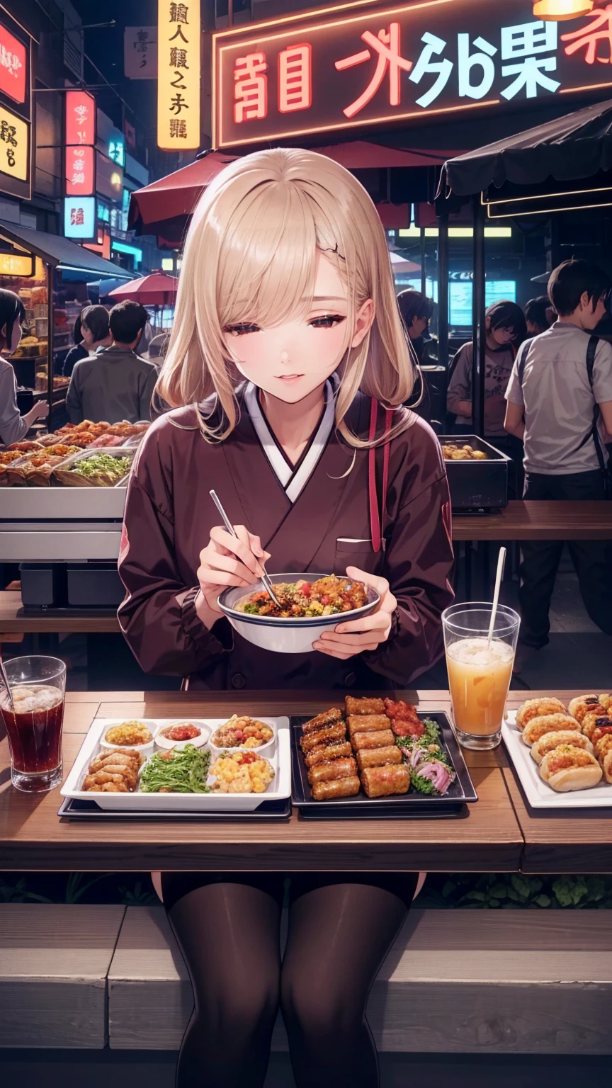  anime style、In 8K、32K、​masterpiece、、 super A high resolution、masterpiece,  top quality, sit on chairs to eat、Everyone eats at the food stall 、とてもたくさんpeople々、Japanese stalls 、Street food stalls/Street Food Stalls /Street food scene 、飲み歩くpeople々、屋台で食べるpeople々、 looking happy 、 enjoying alcohol、Very beautiful girl、Focusing on beautiful girls、、夜にフードマーケットで食事をするテーブルに座っているpeople々, with street Stoles, Stoles, Stole,  Shutterstock  ,  busy restaurants , Japanese Market, people々々 is eating, Lively市場,  are the best on Adobe Stock  , 外で is eatingpeople々々,  shopping mall food courts , people々々Lively , Lively sound of the market , Vivid atmosphere
