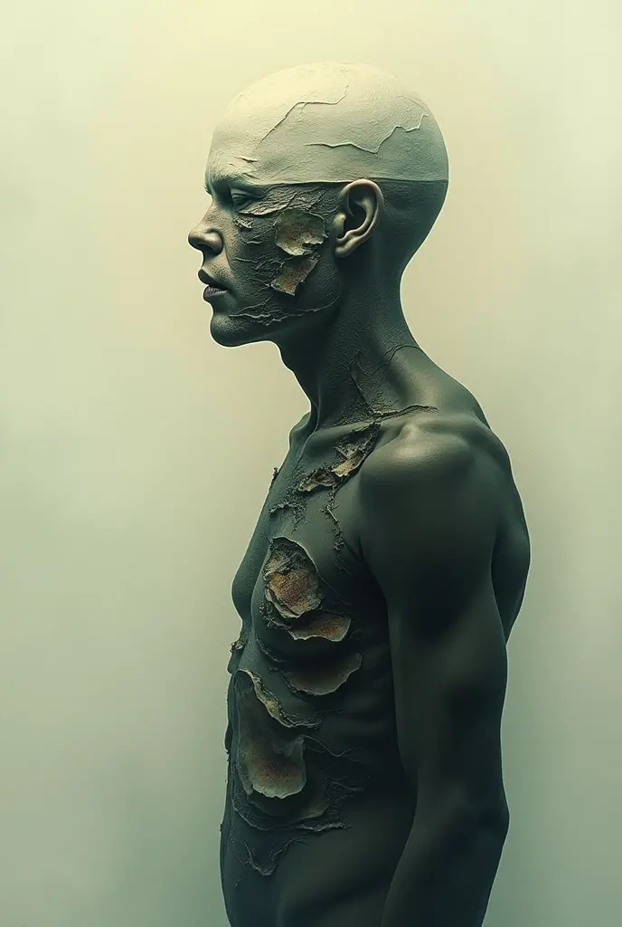 A human being divided into different sections, each representing a dimension (not. social, ethic, physical, etc.).