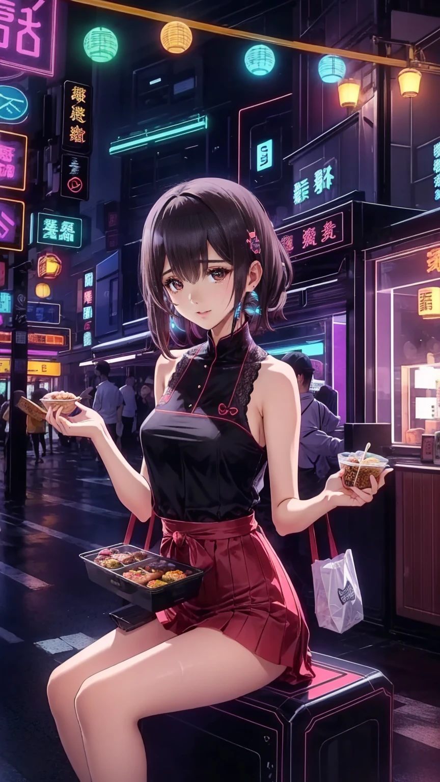  anime style、In 8K、32K、​masterpiece、、 super A high resolution、masterpiece,  top quality, sit on chairs to eat、Everyone eats at the food stall 、とてもたくさんpeople々、Japanese stalls 、Street food stalls/Street Food Stalls /Street food scene 、飲み歩くpeople々、屋台で食べるpeople々、 looking happy 、 enjoying alcohol、Very beautiful girl、Focusing on beautiful girls、、夜にフードマーケットで食事をするテーブルに座っているpeople々, with street Stoles, Stoles, Stole,  Shutterstock  ,  busy restaurants , Japanese Market, people々々 is eating, Lively市場,  are the best on Adobe Stock  , 外で is eatingpeople々々,  shopping mall food courts , people々々Lively , Lively sound of the market , Vivid atmosphere
