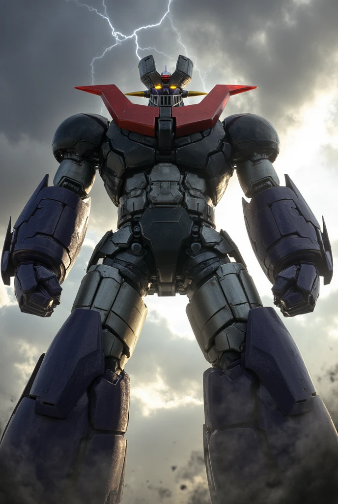    modified Great Mazinger standing 100 meters high in combat positions、It's a very realistic version of the .thunder　