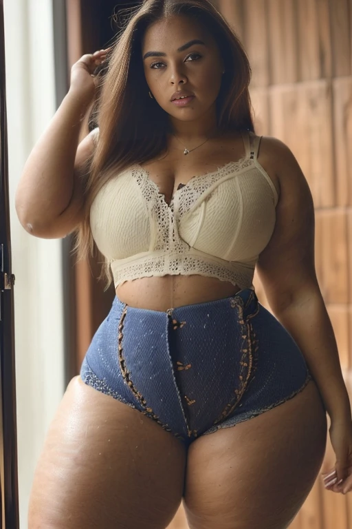 Madhubala Indian sexy curvy plus size body beautiful actress in a SHEIN Essnce Plus Roll Hem Skinny Capri Jeans and yellow cropped top posing for a picture in Devi's Fall (Patale Chhango), camera front facing, smilling face, head to toe view, full body shot, hourglass body shape, curvy plus size body, bigger waist, busty, big hips, fleshy thighs, thick thighs, cleavage, big breasts, busty, full body view, head to to view, full body shot, sexy girl, beautiful curves, curvy model, attractive curves, attractive feminine curves, gorgeous woman, Devi's Fall (Patale Chhango) background,