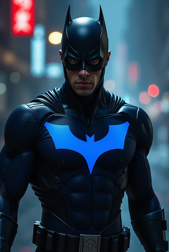 a nightwing superhero in a city night scene, detailed portrait of nightwing, detailed face, detailed costume, nightwing standing in front of a full moon, city skyline background, high quality cinematic lighting, dramatic shadows, (best quality,8k,highres,masterpiece:1.2),ultra-detailed,(realistic,photorealistic,photo-realistic:1.37),concept art,greg rutkowski,chris moore,artgerm style,cinematic lighting,dramatic shadows,vibrant colors,detailed textures