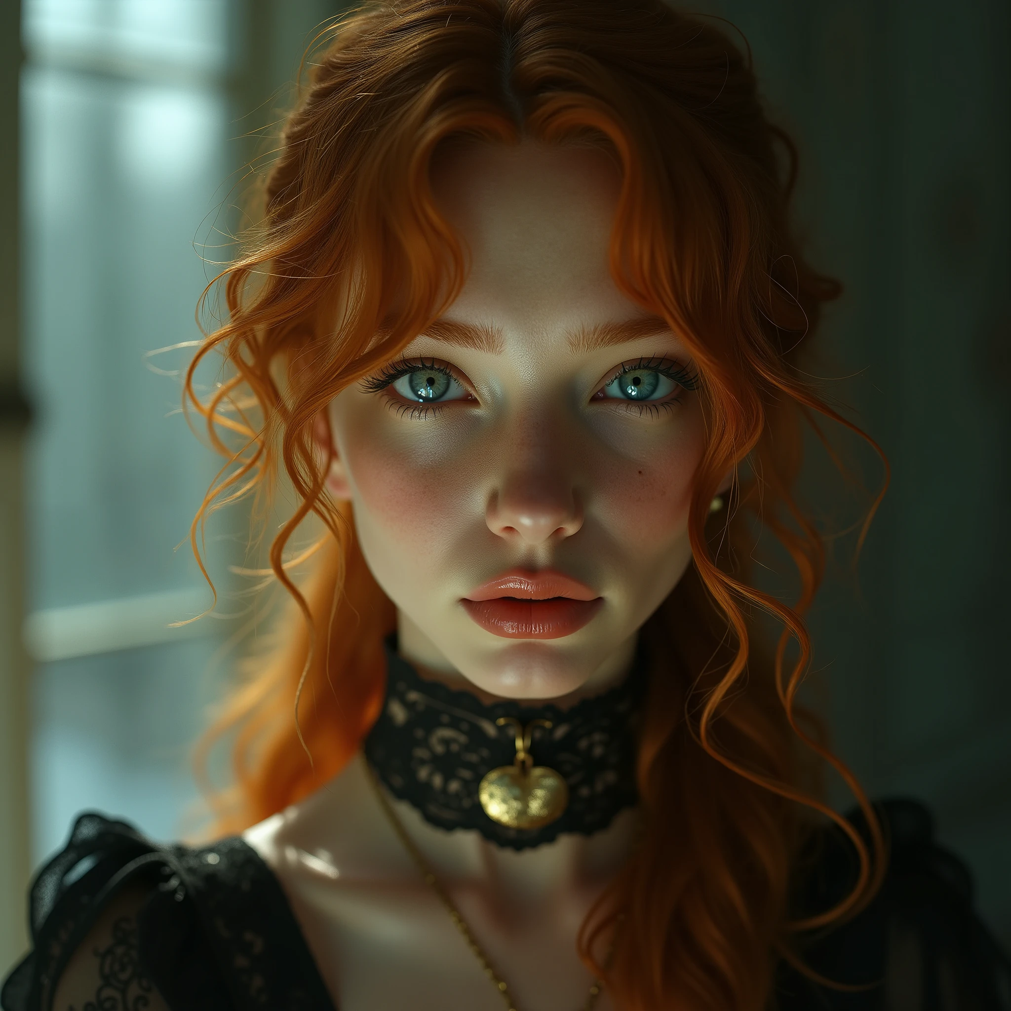 (solo, full body photo:1.3), (action packed:1.3), (haze, fog, mist:1.3), chiaroscuro, best quality, photorealistic, 1woman, (cute), (24yo:1.2), redhead, long ginger hair highly detailed, 1700'S, digital photography, art by artgerm and ruan jia and greg rutkowski surreal painting gold butterfly filigree, broken glass, (masterpiece, sidelighting, finely detailed Fashionable eyes: 1.2) (perfect oval large eyes that gazes at the viewer), beautiful detailed face, blue gorgeous perfect eyes, (blonde hair ponytail), (attractive young woman:1.3), (thick amazing hair), (seductive:1.1), (blushing:1.1) anime girl 