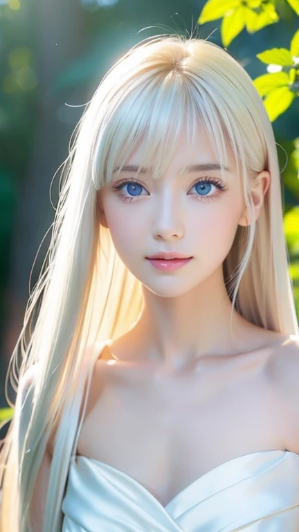 Wind hair clinging to a very beautiful face、Beautiful eyes hidden in hair、Very shiny、Very cute beautiful face、shiny very beautiful skin、So beautiful cute sexy shining beautiful pale light blue eyes、Beautiful very long shiny silky blonde hair、Beautiful swaying bangs、Sexy very beautiful girl、Beautiful fece&Cute sexy eyes、Pure white beautiful skin、nude、naked