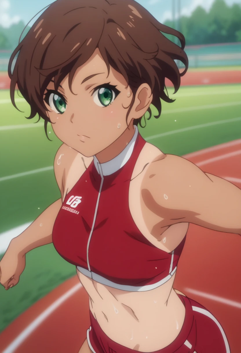 <lora:kaede:0.8>, ãkaede, 1girl, brown hair, solo, short hair, blue eyes, hat, bandana,
athletic bloomers, darkblue bloomers,ãtrack and field,
masterpiece, high quality, very_high_resolution, large_filesize, full color,