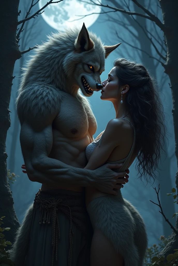 Beautiful sensual anthropomorphic male wolf as Mr.. Wolf of "The Bad Guys" seducing a snake Mr. Snake of "The Bad Guys"