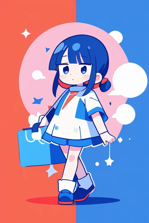   Picture of a Girl Walking with a Coffee Tumbler ,Space dandy style ,  animeアールヌーボーコズミックディスプレイ ,  wearing stars and planets , animes, スペース・ダンディanimeのダンディ, 2Danimeスタイル, anime, animeカバー,  illustration!, Miura Kentaro style!!!!, Comic Book Page ,  Official Fanart,  Official Art, whole page  illustration