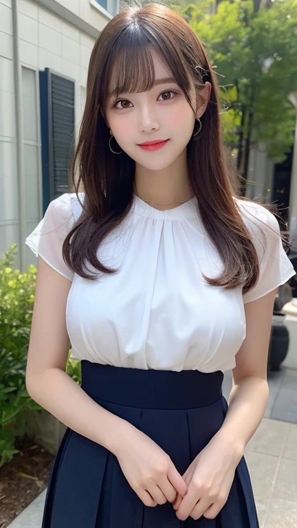 (masterpiece, best quality:1.1), (8k, raw photo, photo realistic:1.2, f22), (shiny skin), detailed skin,long hair,ribbon,detailed face, detailed eyes,smile,BREAK, real world, intricate details, smil, BREAK, 1girl, full body,(short sleeve,polka dot pattern)BREAK, (computer work:1.4)