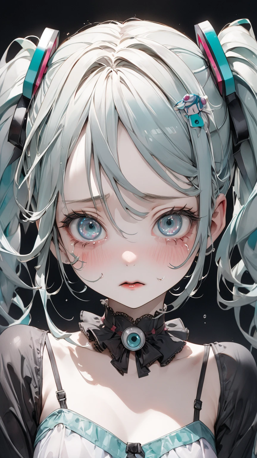 ,Heterochromia iridis,,(Left and right split themes:1.0),No gaps,Heterochromia iridis,((Two Tone Hair:1.2)),(Chiaroscuro:1.2),(On the left are black hair and red eyes,On the right are white hair and blue eyes:1.2),
