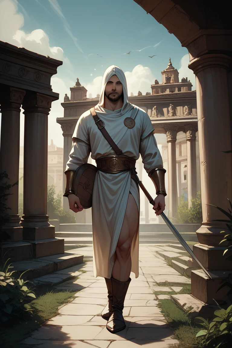 male ghost, ancient greece, warrior, medieval fantasy