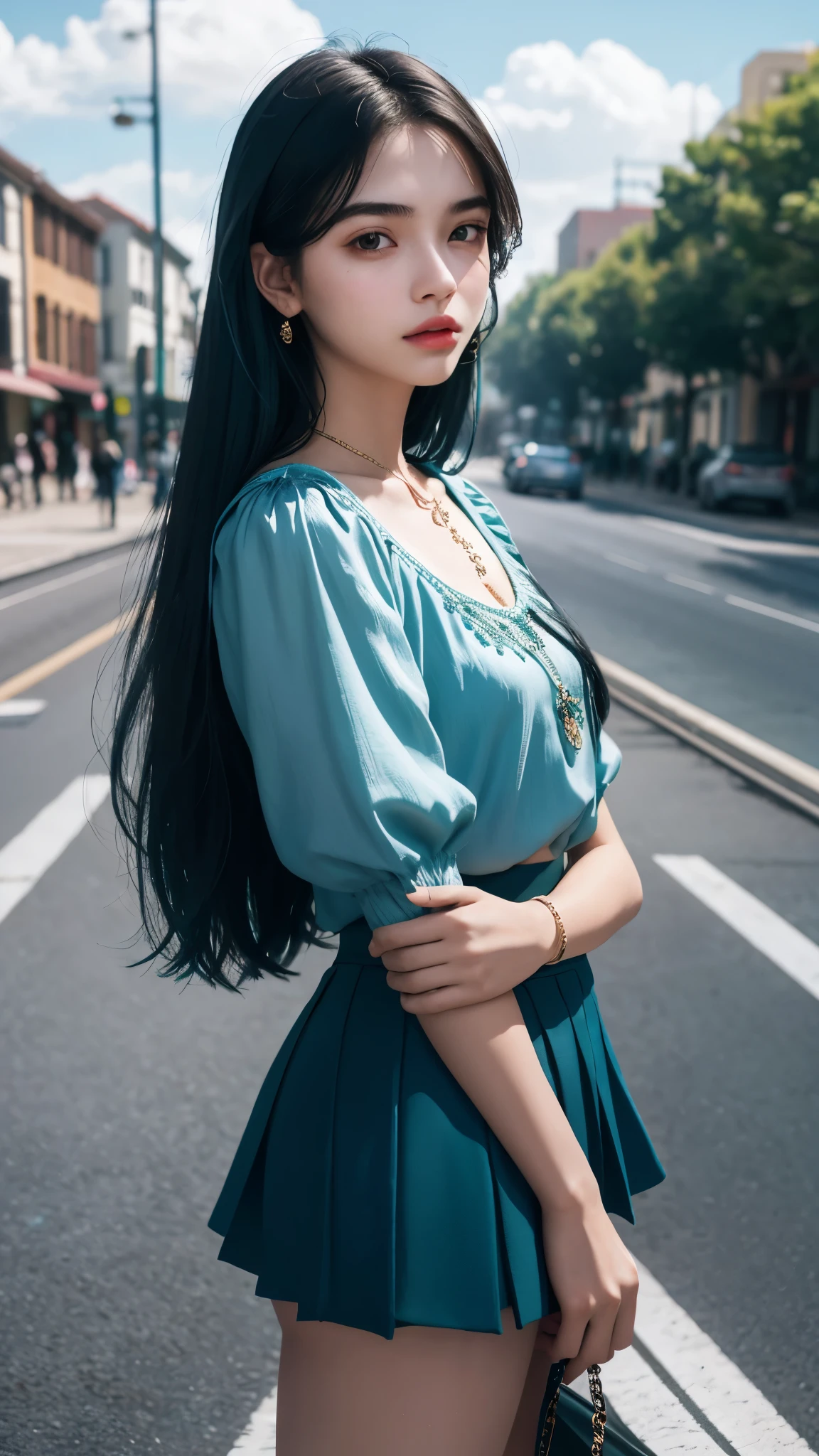 great style、Long hair、curls、20Women's generation、Large Breasts、Turtleneck sweater、1people