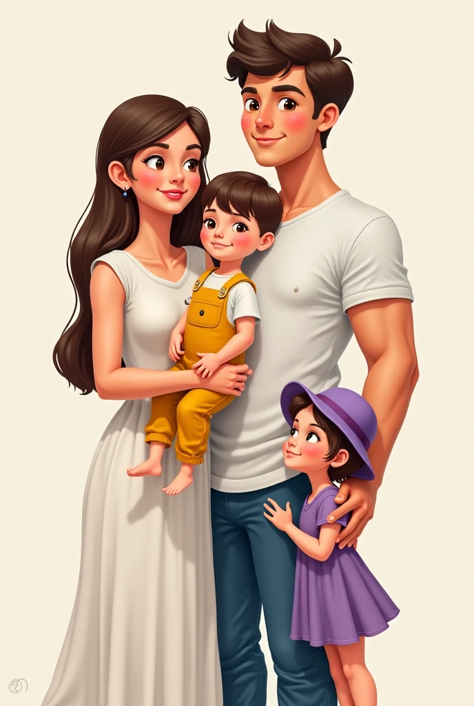 a cartoon drawing of a family with a  and a man, in cartoon style, cartoon portrait, cartoon digital art, cartoon artstyle, cartoon style illustration, caricature style, charicature, caricature illustration, digital art cartoon, husband wife and son, detailed full body portrait, d & d style full body portrait, cartoon art, toon rendering, realistic cartoon, 8k