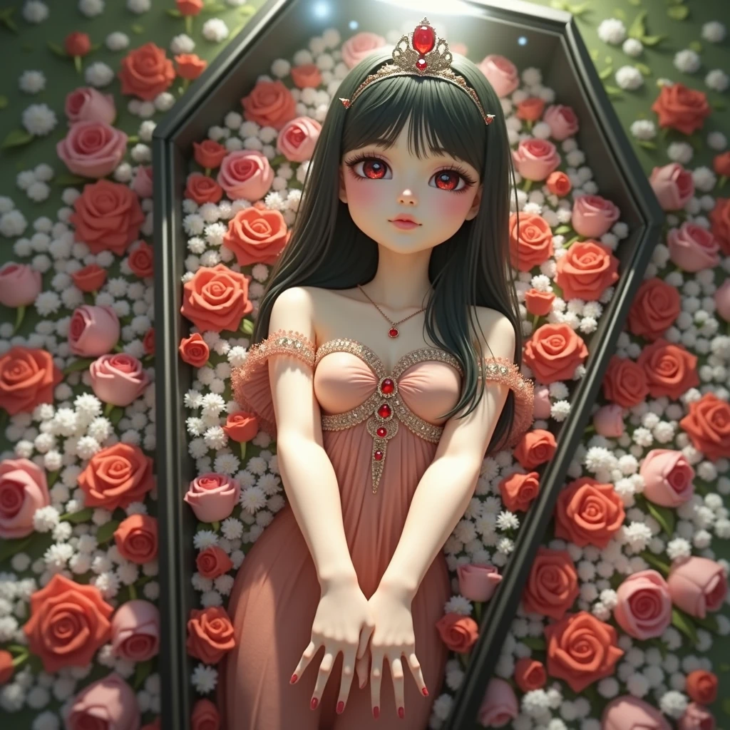 araffe girl in a pink dress posing for a picture, ribcage, ((pink)), pink body, pink skin, ulzzang, bubblegum body, pink girl, by Russell Dongjun Lu, skeleton girl, some pink, inspired by Yanjun Cheng, smooth pink skin, trending on cgstation, 🌺 cgsociety, cai xukun, high quality, (RAW photo, best quality), (realistic, photorealistic: 1.4), (extremely delicate and beautiful: 1.4), amazing, fine details, masterpiece, ultra detailed, high resolution, best illustration, best shadow, intricate, ( extremely intricate: 1.2), (exquisitely detailed skin), cinematic light, perfect anatomy, (cool color: 1.4), sharp focus, 8k UHD, DSLR, (Fujifilm XT3),(fondo huesos de Esqueleto humanos :1.4),( tiene huesos visibles Esqueleto :1.4), (colores brillantes) 