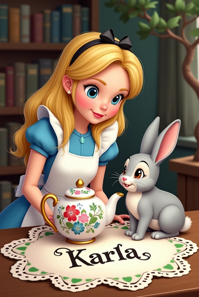 Alice in wonderland with the rabbit nasty