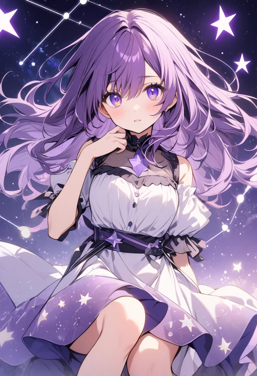 (best quality,4k,8k,highres,masterpiece:1.2),ultra-detailed,(realistic,photorealistic,photo-realistic:1.37),female,anime,bright purple hair,purple eyes,blush marks,purple lips,happy smile,vibrant colors,soft shadows,playful expression,sparkling eyes,glossy lips,expressive face,artistic portrait,colorful background,endless joy