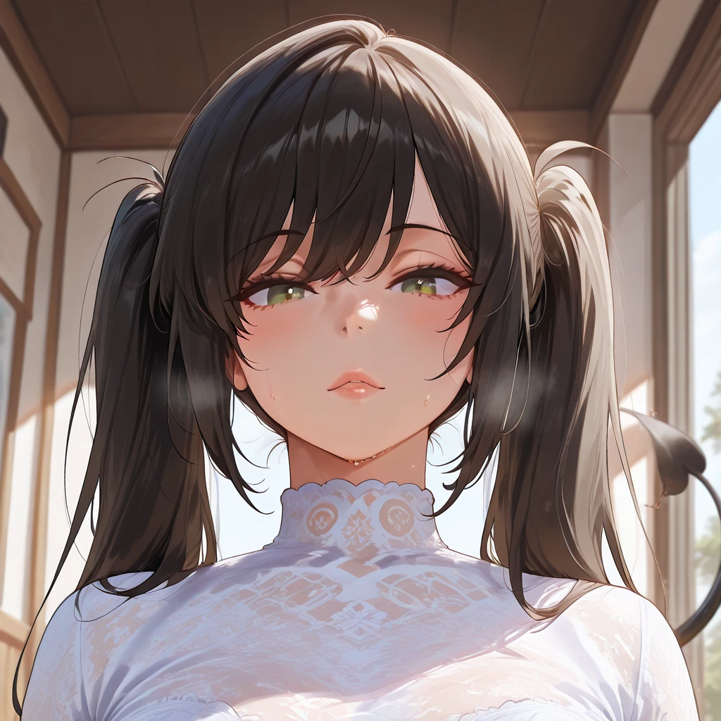 MILF woman haircut twins tail portrait.rating_all, score_10, score_8_up,score_7_up,twintails,very long hair,masterpiece,incredible quality,best quality,ultra detailed,8K. from the front looking at the viewer,amazing quality,ultra-detailed