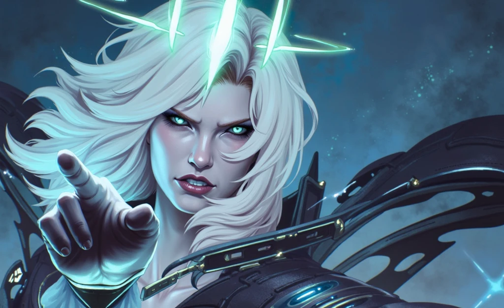 Blue skin, Icy glare,