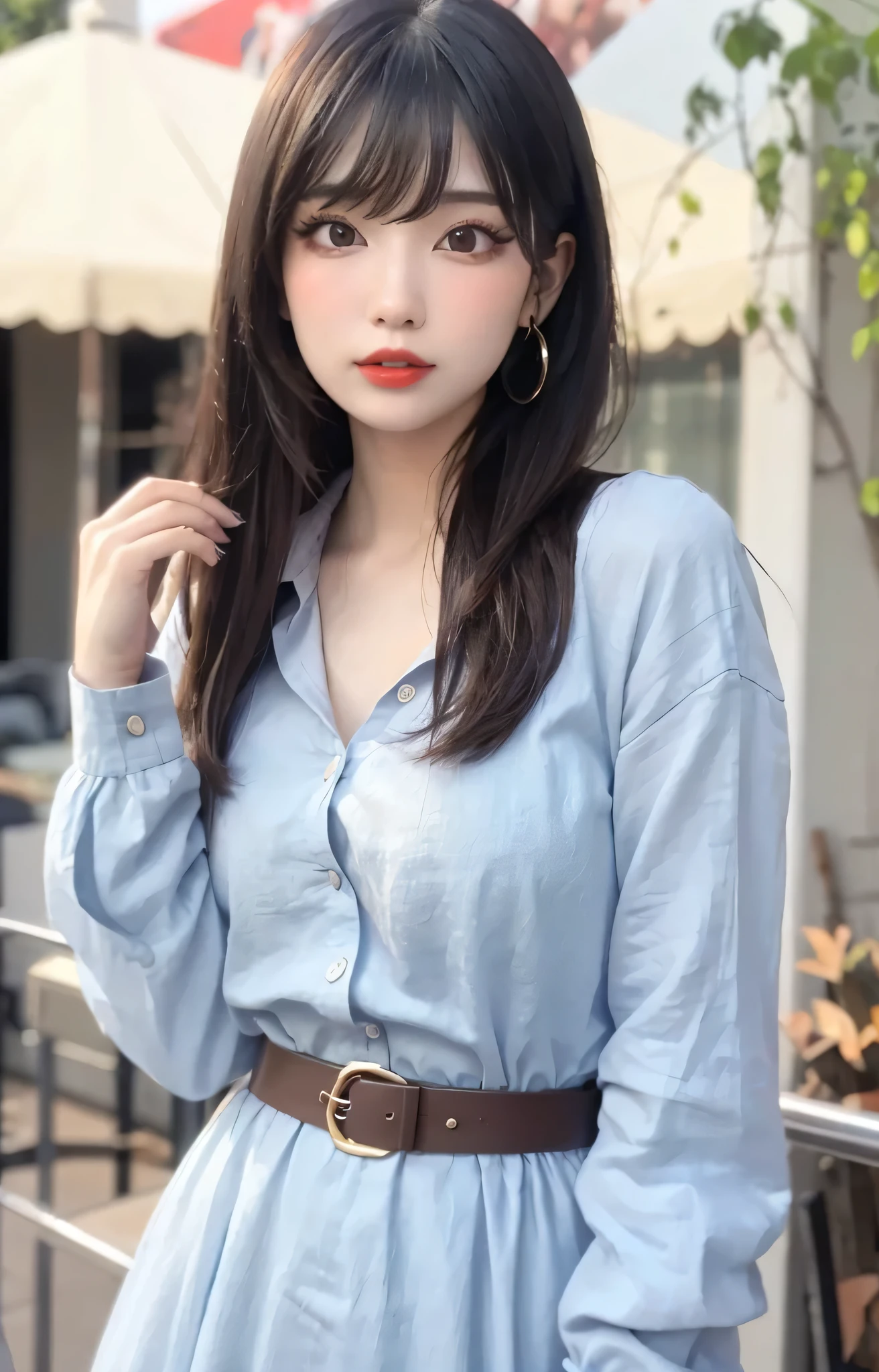 ginormous breasts、Beautiful highschool girl、high picture quality、Like a shot with an SLR、Summer clothes、Straw hat、western clothes、onepiece、I'm eating parfait、Off-shot、tea shop、Sitting on a chair