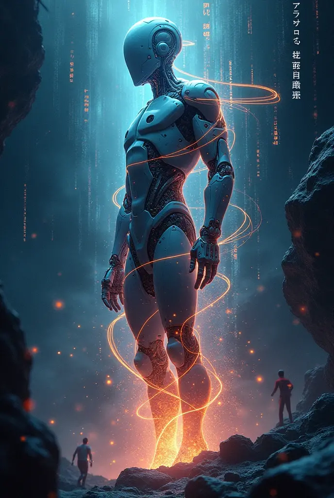 Make me a History banner with an image of artificial intelligence with keywords like "stories of everything" in a very striking way