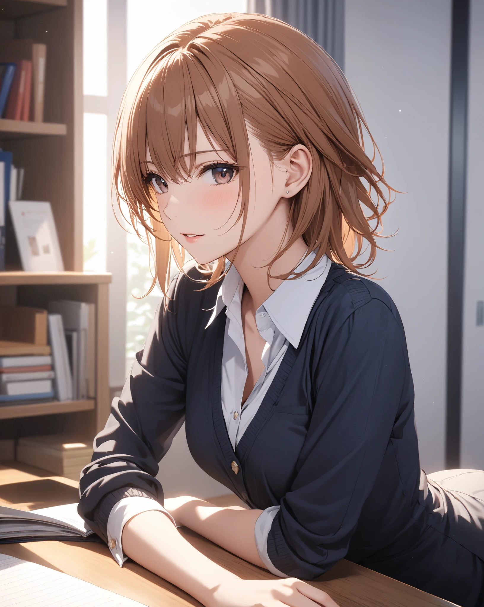  Female Teacher, Beauty, ( Misaka Mikoto), masterpiece:1.5, masterpiece, highest quality, UHD, retina, masterpiece, accurate anatomy, super detailed, high quality, best quality, 8k