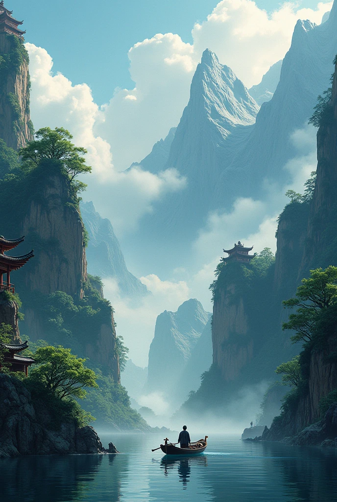 The light boat has crossed the Ten Thousand Heavy Mountains, Ancient China
