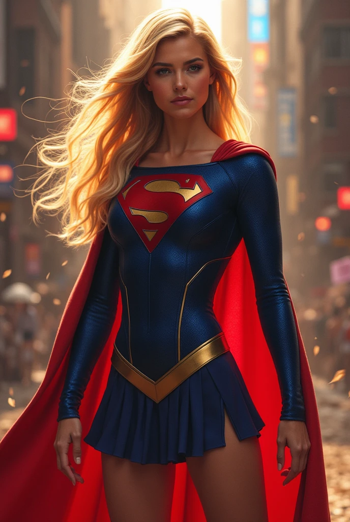 INSANELY SEXY, RIPPED MUSCULAR BUSTY BOOBS SUPERGIRL WEARING THE ORIGNAL FIRST EDITION SUPERGIRL COSTUME.