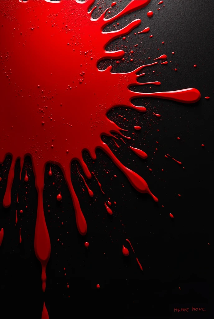 red paint, blood on a blank black background